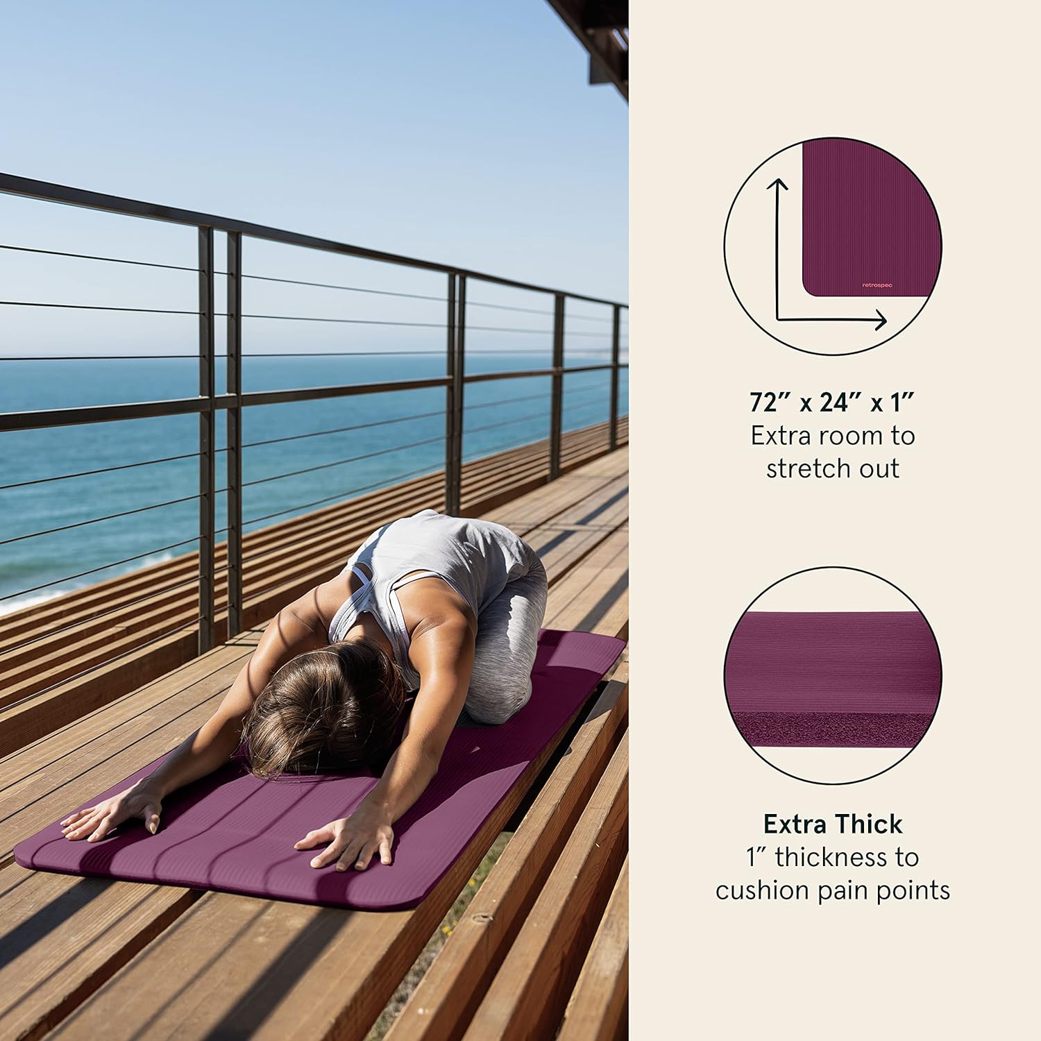 Yoga Mat, Non Slip Exercise Mat, Exercise Mat, Play Mat -1 Yoga Mat, Non Slip Exercise Mat, Exercise Mat, Play Mat -1